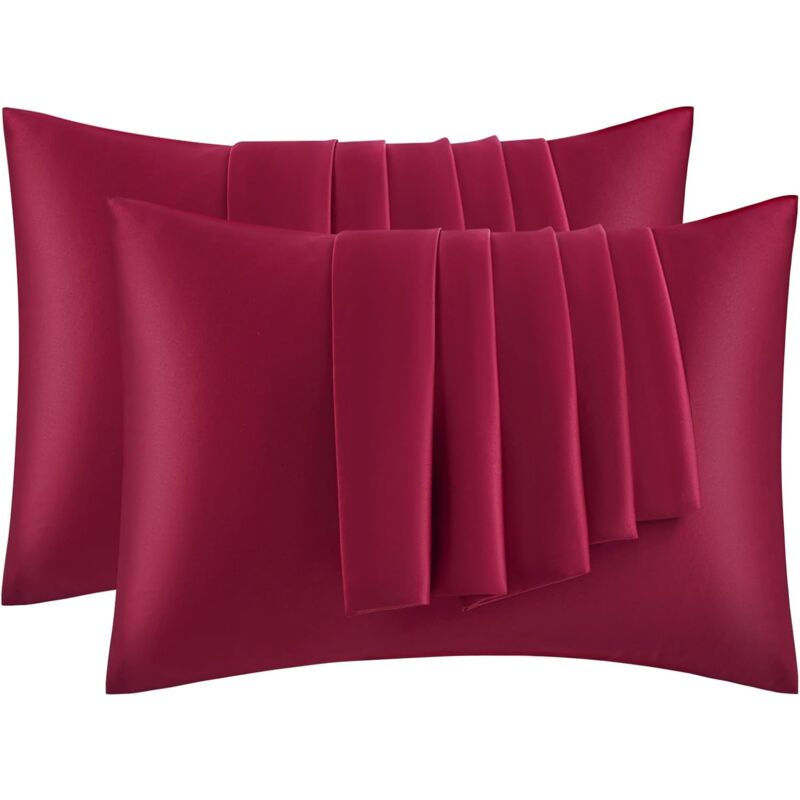 foto del prodotto woltu set di 2 federe in raso per cuscini. copricuscini da letto morbidi e setosi 50 x 70 cm. ipoallergenici. antiacaro. protezione per capelli e