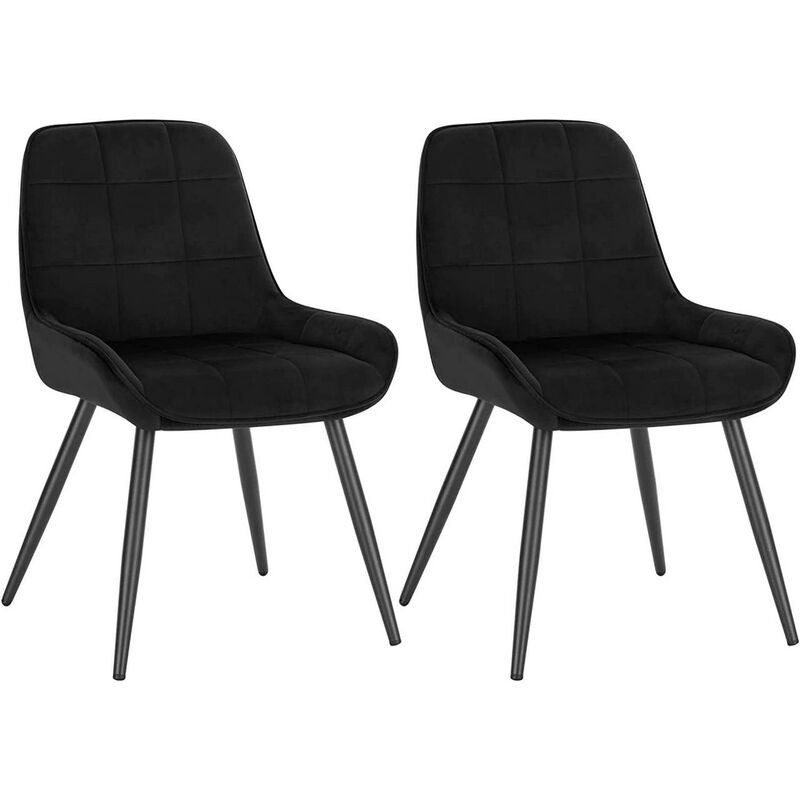 foto del prodotto woltu set di 2 sedie da pranzo con schienale curvo sedie ergonomiche per salotto nero
