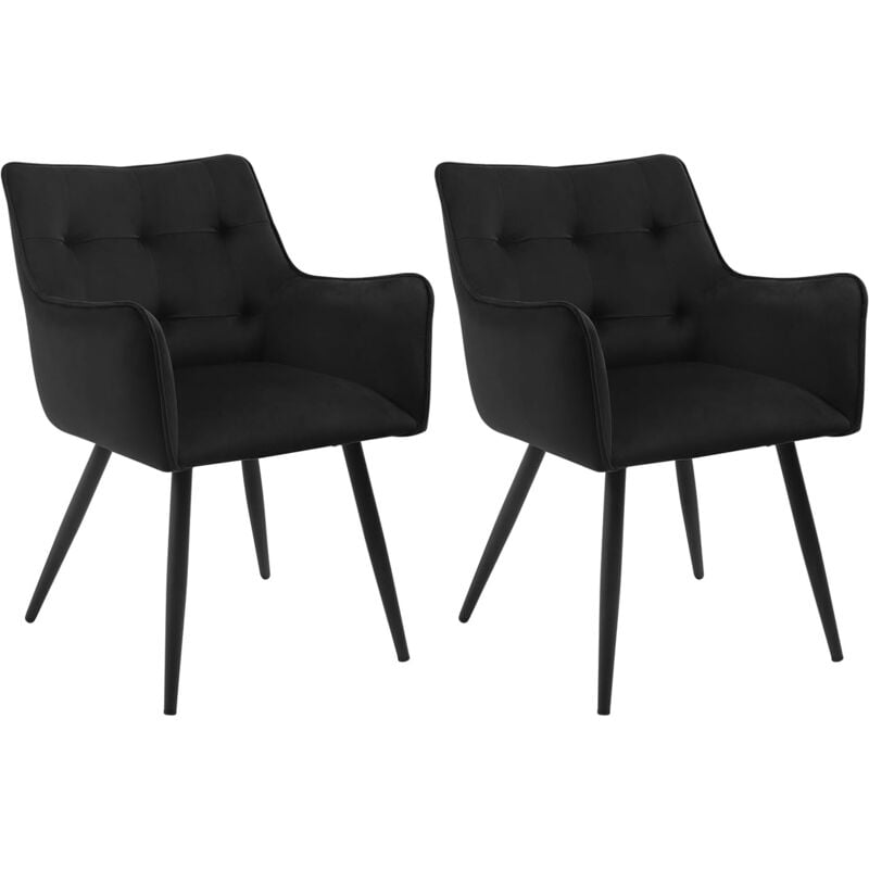 foto del prodotto woltu set di 2 sedie da pranzo moderne. sedie da cucina con schienale e braccioli. poltroncine imbottite con gambe in metallo. per salotto. ufficio