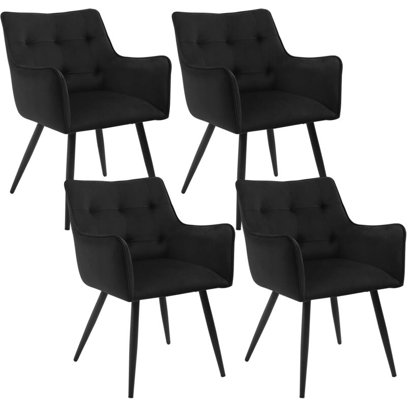 foto del prodotto woltu set di 4 sedie da pranzo moderne. sedie da cucina con schienale e braccioli. poltroncine imbottite con gambe in metallo. per salotto. ufficio