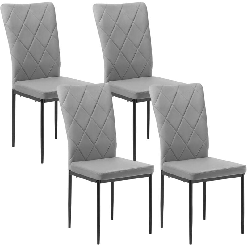 foto del prodotto woltu set di 4 sedie per sala da pranzo. sedie da cucina con schienale alto. sedie da soggiorno imbottite con gambe in metallo e rivestimento in