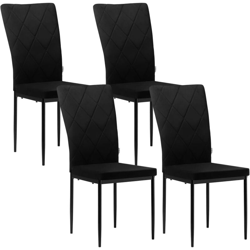 foto del prodotto woltu set di 4 sedie per sala da pranzo. sedie da cucina con schienale alto. sedie da soggiorno imbottite con gambe in metallo e rivestimento in