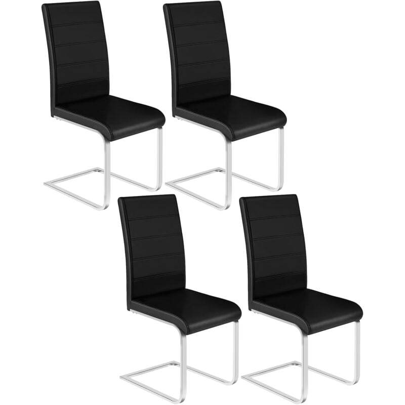 foto del prodotto woltu set di 4 sedie per sala da pranzo. sedie da cucina moderne con schienale alto. sedie cantilever imbottite ergonomiche per soggiorno. ufficio. in pu. nero