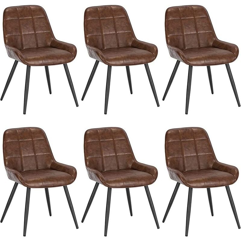 foto del prodotto woltu set di 6 sedie da pranzo con schienale curvo. sedie ergonomiche in similpelle e metallo. poltroncina imbottita per salotto. ufficio. camera