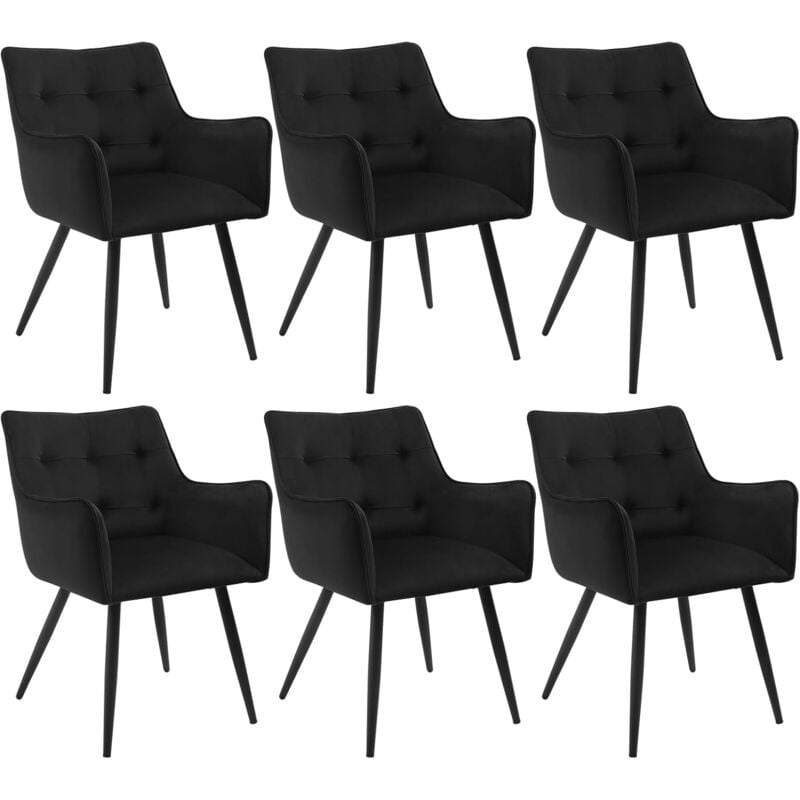 foto del prodotto woltu set di 6 sedie da pranzo moderne. sedie da cucina con schienale e braccioli. poltroncine imbottite con gambe in metallo. per salotto. ufficio