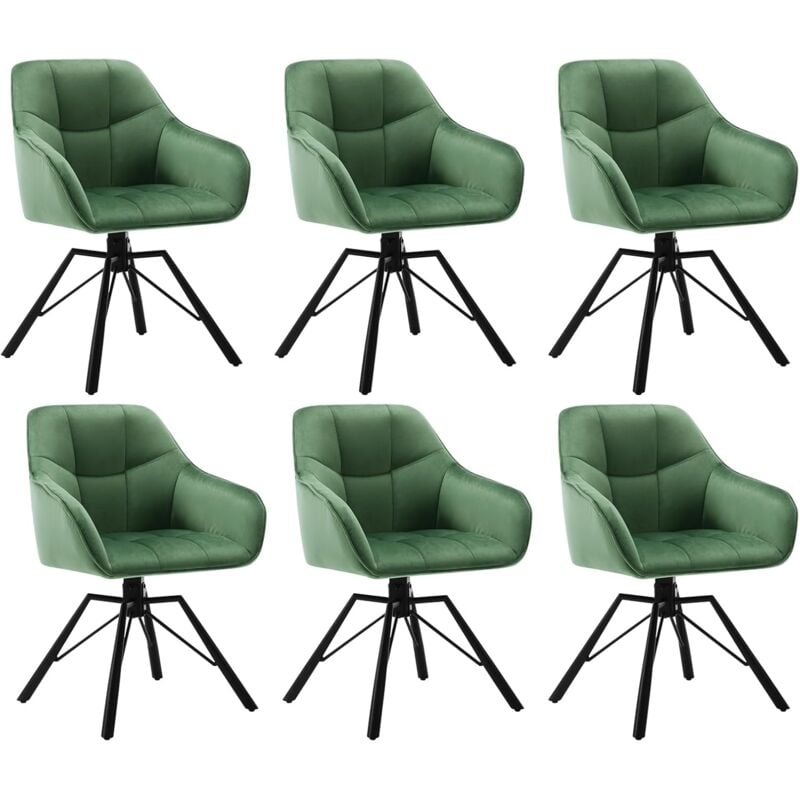 foto del prodotto woltu set di 6 sedie per sala da pranzo girevoli a 360 . sedie da cucina imbottite con gambe in metallo. poltroncine in velluto per camera da letto.