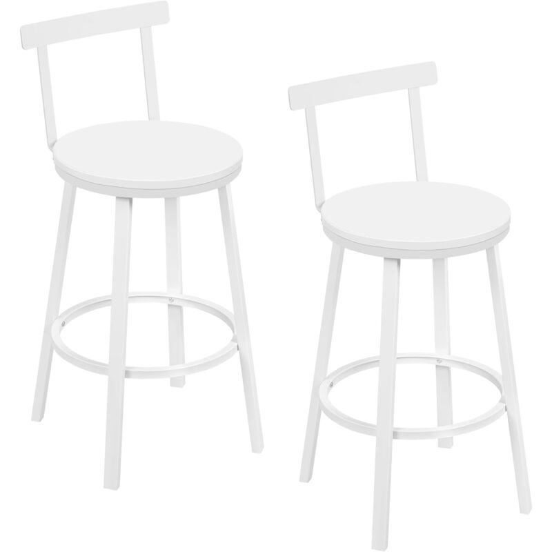 foto del prodotto woltu sgabelli cucina, set di 2, sgabelli da bar, sgabelli alti per cucina sala da pranzo studio, stile industriale, bianco