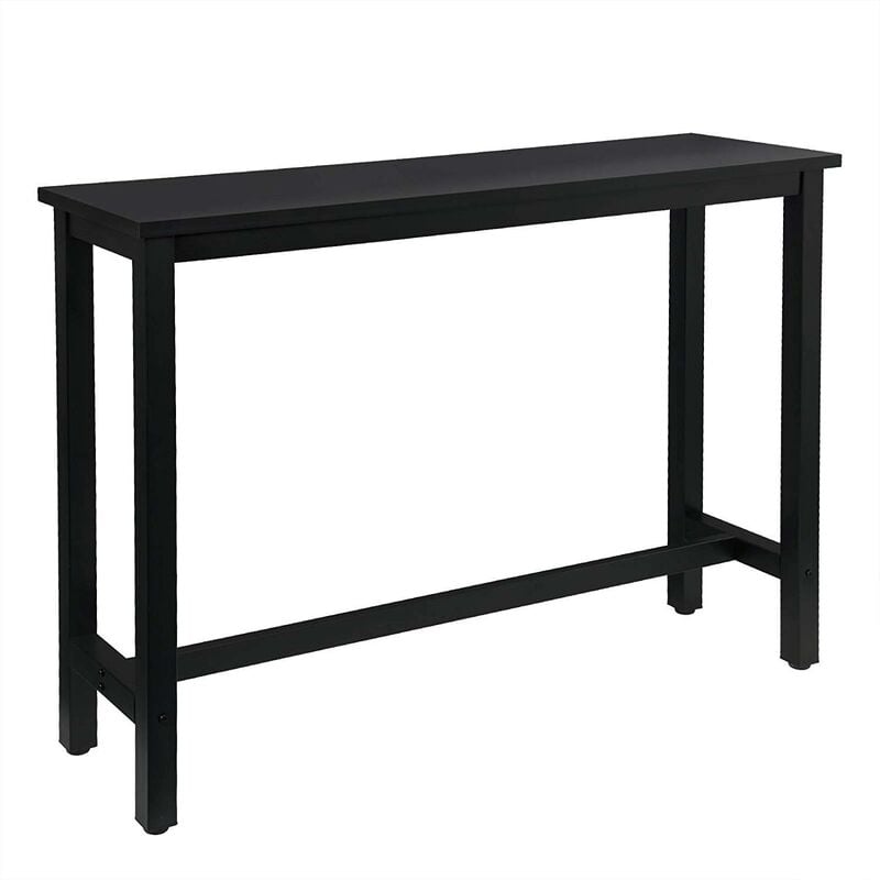 foto del prodotto woltu tavolo bar 140 cm da pranzo cucina in metallo e legno tavolino caff alto nero