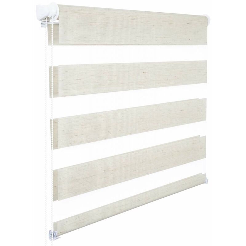 foto del prodotto woltu tenda a rullo doppio oscurante per interni senza foratura avvolgibile colore di faggio 45x150cm