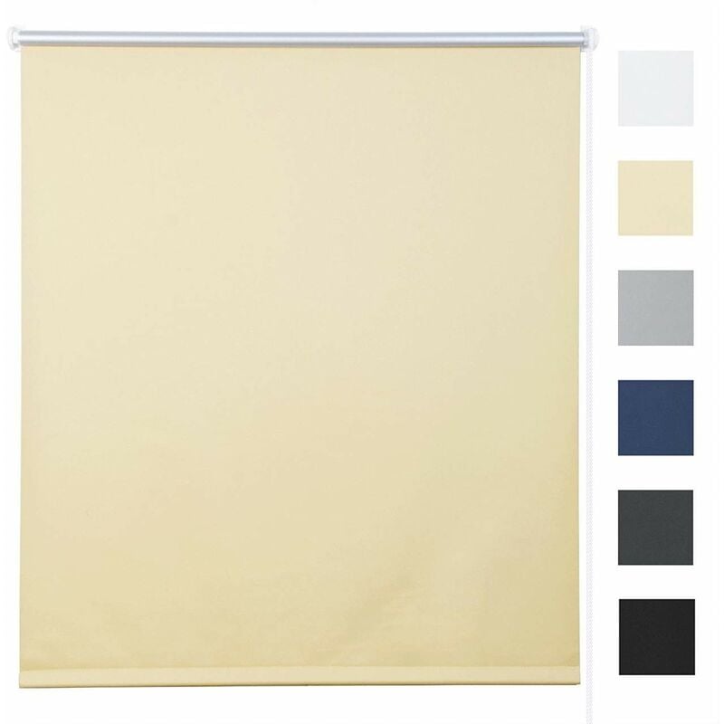 foto del prodotto woltu tenda a rullo oscurante termica isolante finestra porta senza fori beige 90x210 cm