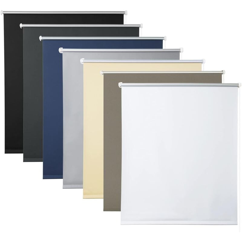foto del prodotto woltu tenda a rullo oscurante termica isolante finestra porta senza fori bianco 85x150 cm
