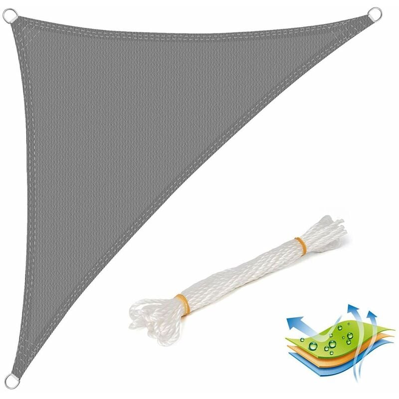 foto del prodotto woltu tenda a vela parasole telo da sole in protezione solare anti uv giardino grigio 3.6x3.6x5.1 m