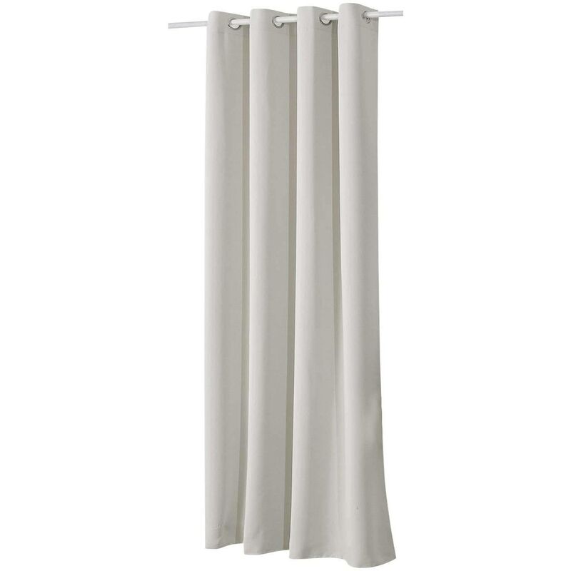 foto del prodotto woltu tenda oscurante per finestre con occhielli per camera da letto. 1 pannello crema ,tenda senza cinghie