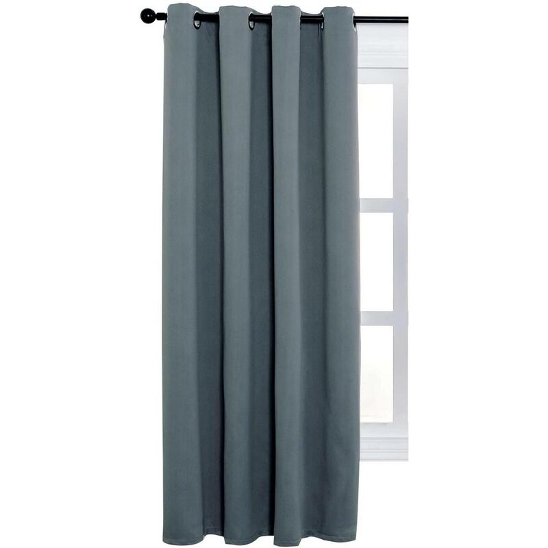 foto del prodotto woltu tenda oscurante per finestre con occhielli per camera da letto. 1 pannello grigio ardesia ,tenda senza cinghie