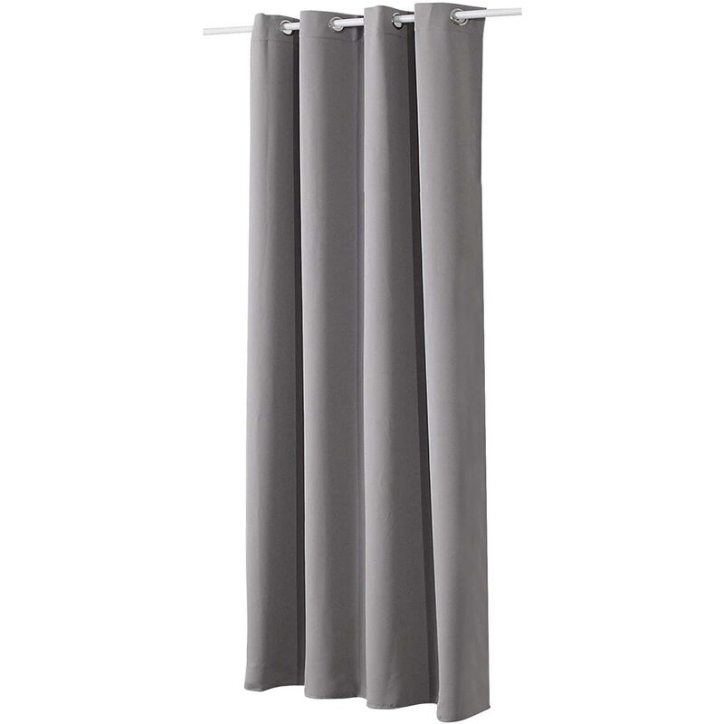 foto del prodotto woltu tenda oscurante per finestre con occhielli per camera da letto. 1 pannello grigio chiaro ,tenda senza cinghie