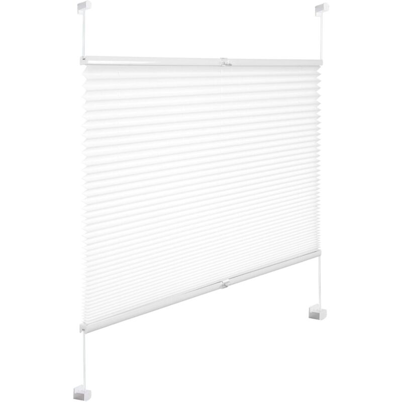 foto del prodotto woltu tenda plissettata klemmfix easyfix senza foratura protezione dal sole e della privacy finestre e porte veneziana a rullo bianco