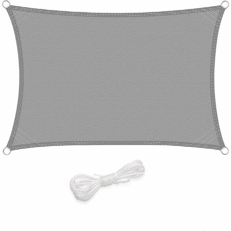 foto del prodotto woltu tenda vela ombreggiante telo sole ombra giardino parasole grigio chiaro 2x3 m