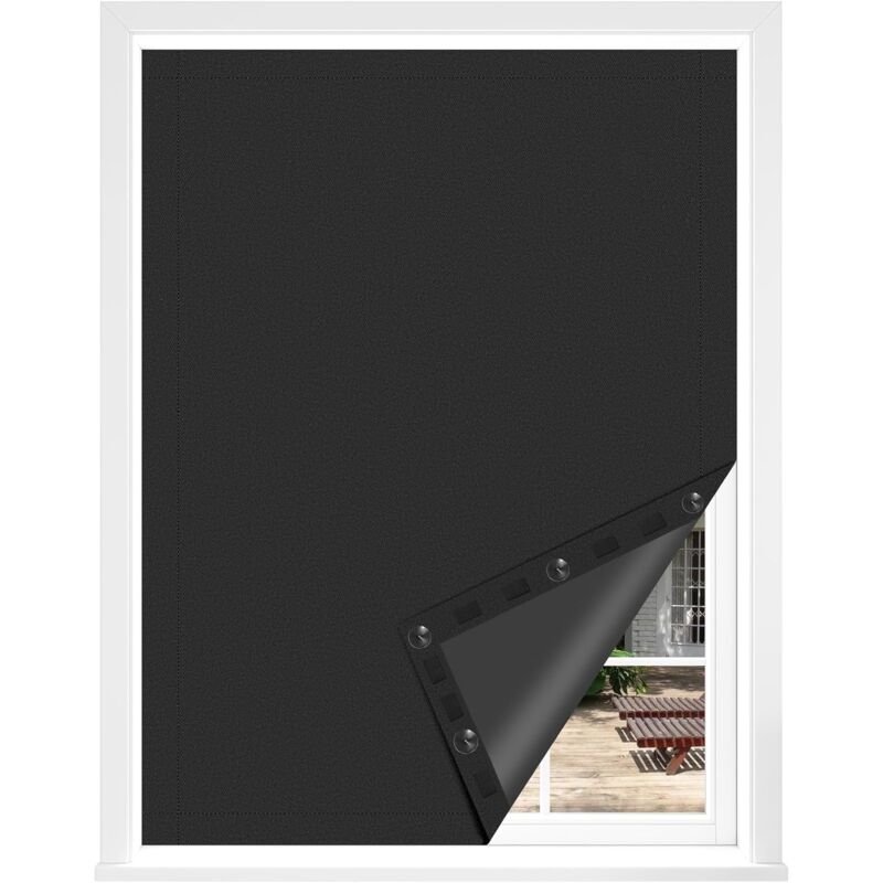 foto del prodotto woltu tende cieche con ventosa isolante termico per riflettore con chiusure a strappo tenda portatile regolabile 130x200 cm, nero