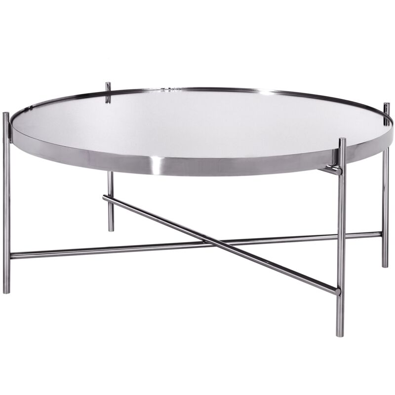 foto del prodotto womo design tavolino da caff 75x35 cm realizzato in metallo cromato e vetro tavolino da design per soggiorno con piano in vetro e struttura