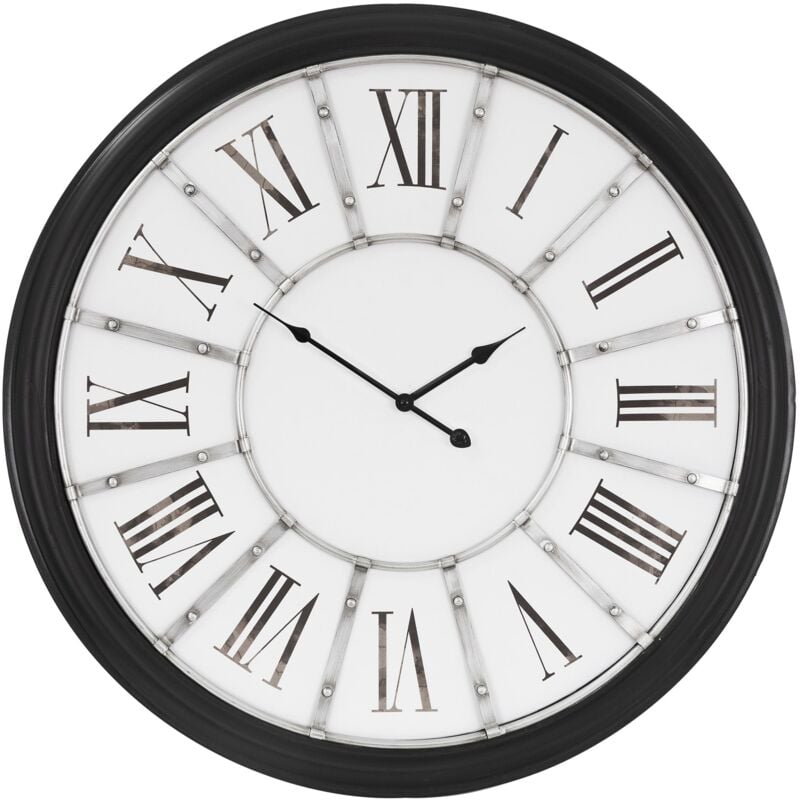 foto del prodotto womo design xxl orologio grande da parete g teborg rotondo 71 cm bianco nero in legno metallo stile vintage decorazione retr orologio numeri