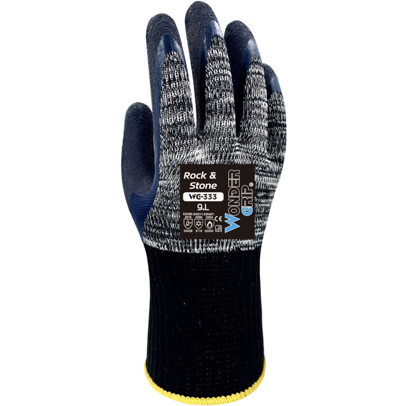 foto del prodotto wonder grip wg 333 rock stone guanto da lavoro con doppio rivestimento in lattice guanti a prova di taglio, freddo e calore per una presa sicura