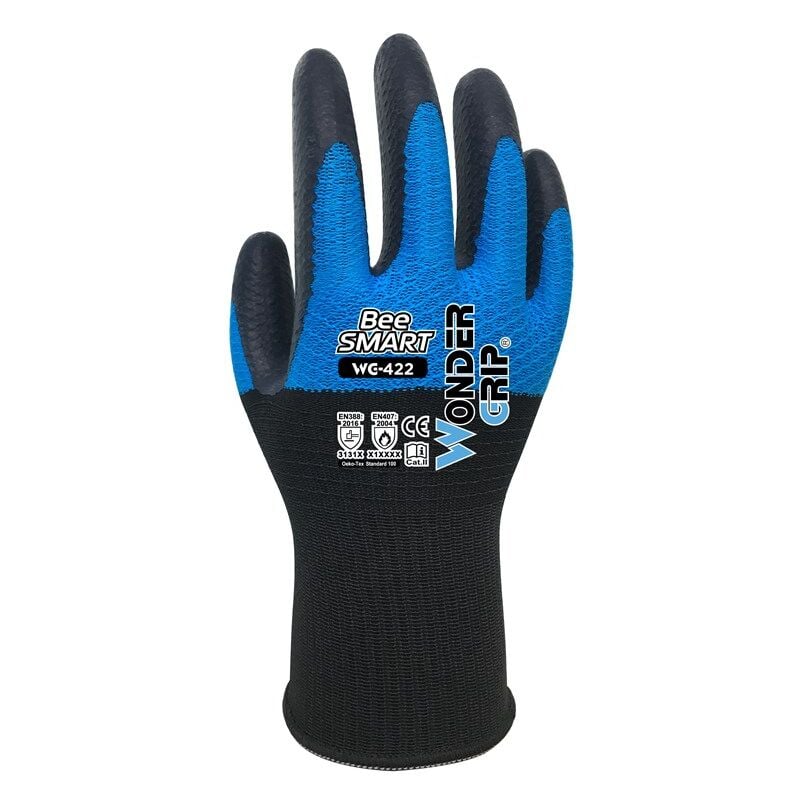 foto del prodotto wonder grip wg 422 bee smart guanti da lavoro con impugnatura extra in lattice, rivestimento in lattice, tecnologia a maglia, guanti di protezione