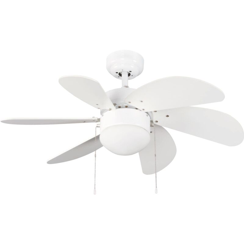 foto del prodotto wonderlamp tandy ventilatore da soffitto con luce, e27, 15 watt, bianco, 76,2 x 76,2 x 41,5 cm