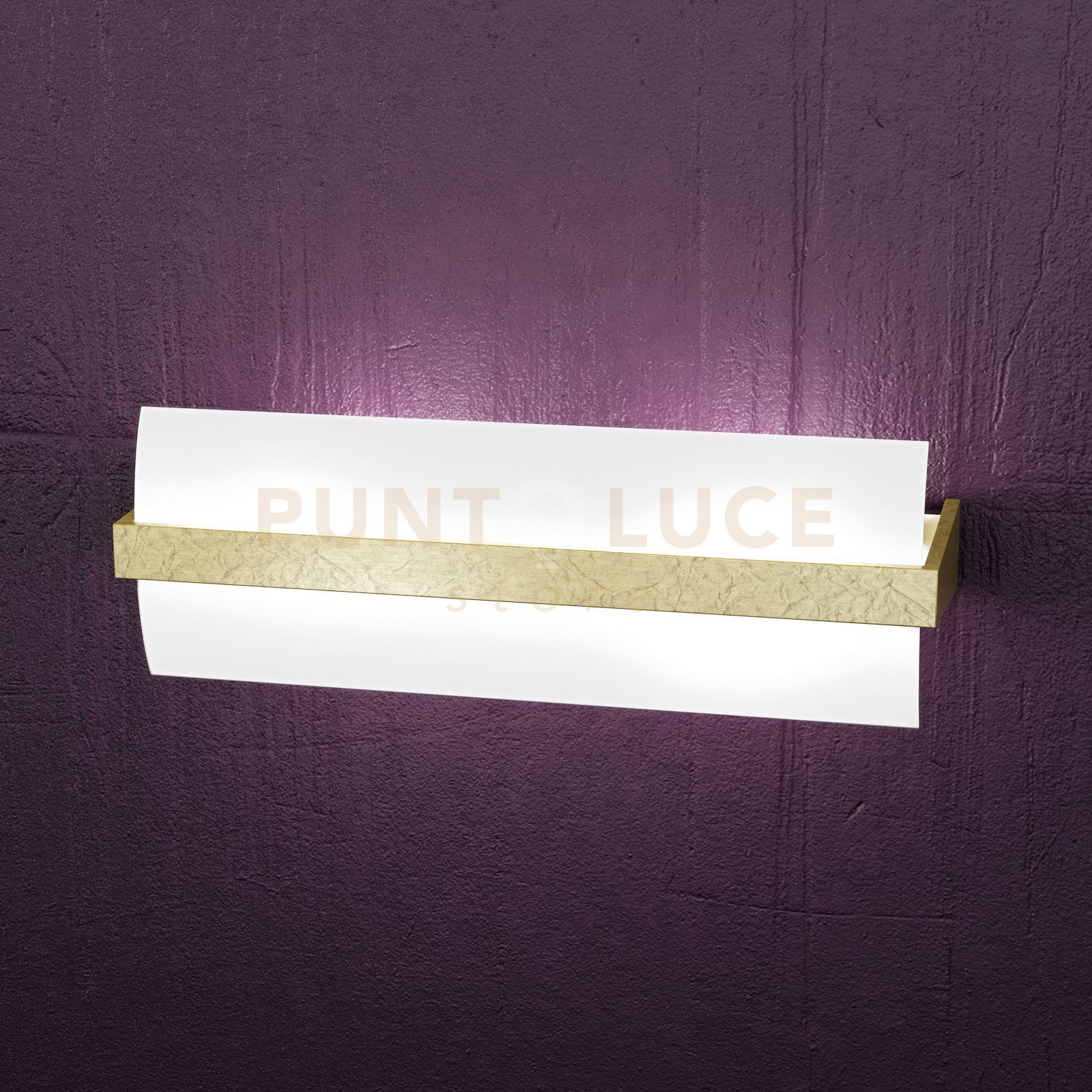 foto del prodotto wood applique cm.40 2 luci foglia oro 1019 a40 fo