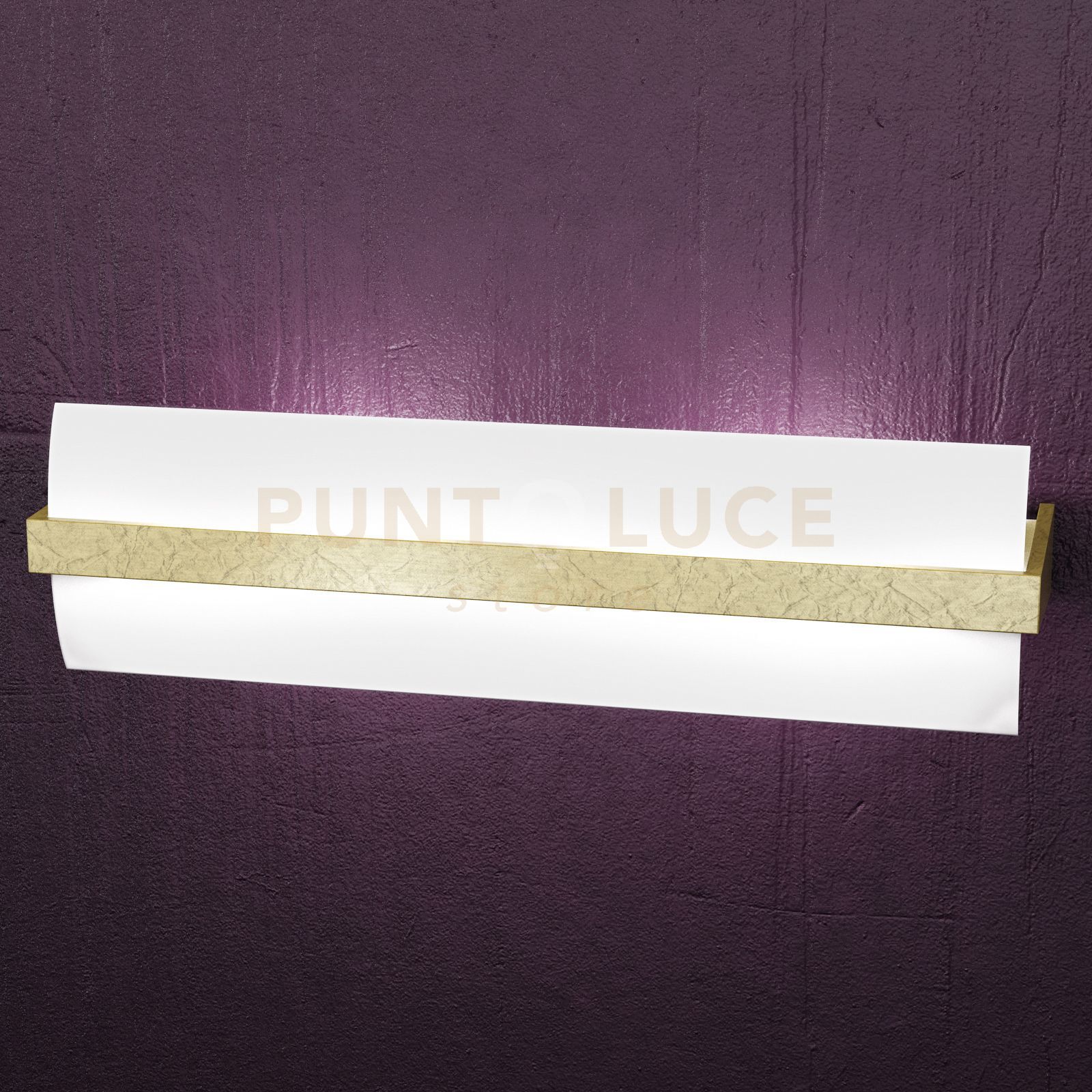 foto del prodotto wood applique cm.50 2 luci foglia oro 1019 a50 fo