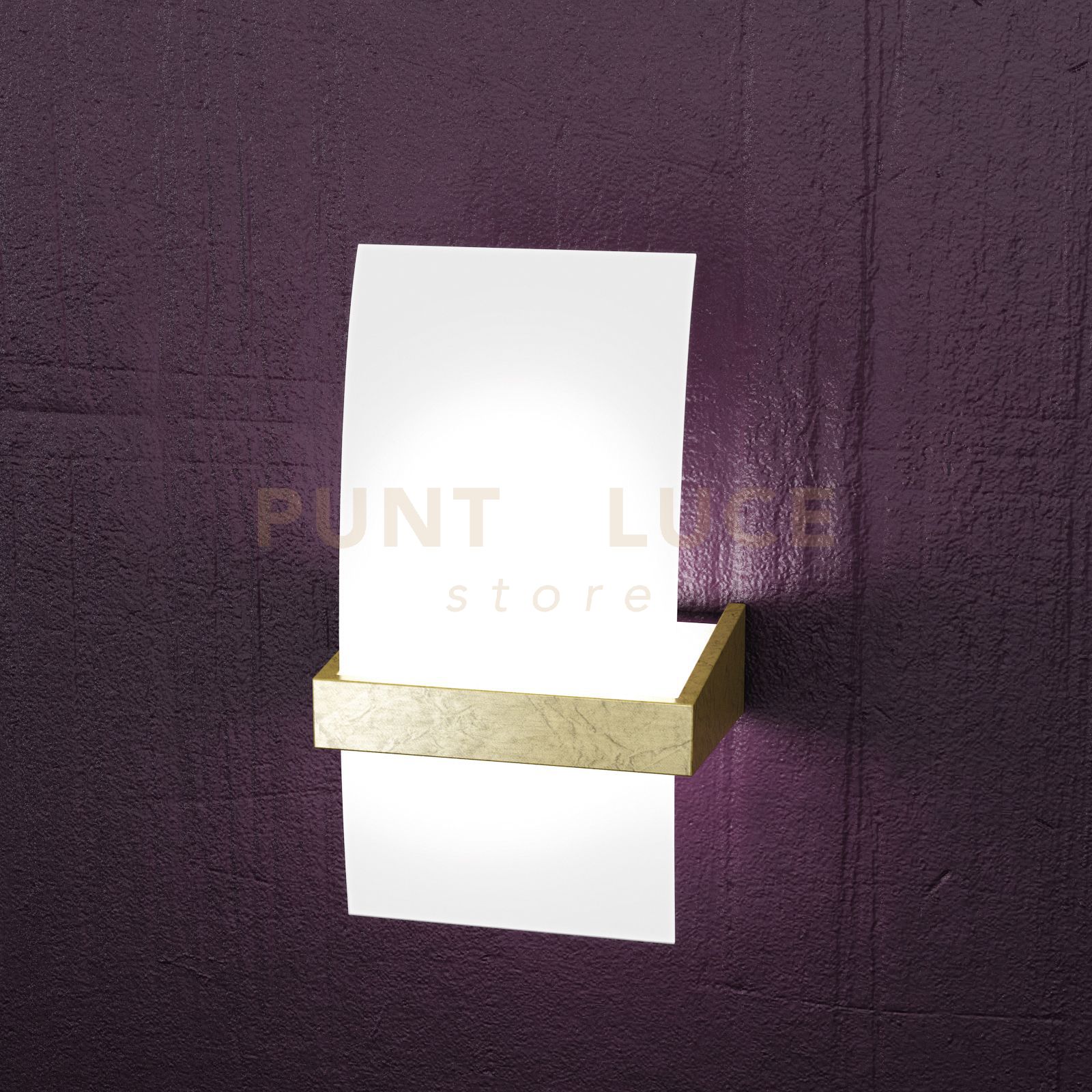 foto del prodotto wood applique piccola 1 luce foglia oro 1019 ap fo