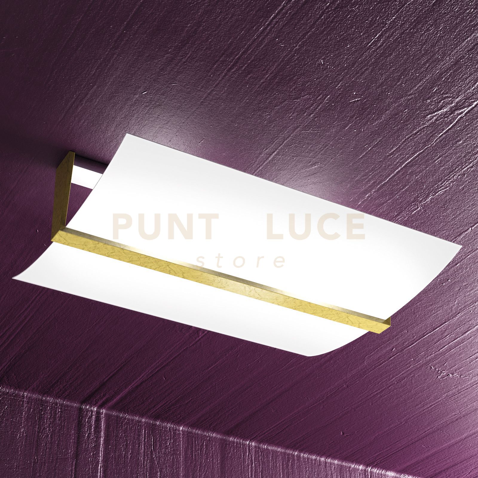 foto del prodotto wood plafoniera cm.50 2 luci foglia oro 1019 pl50 fo