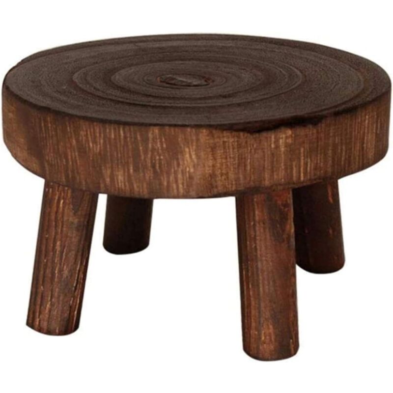 foto del prodotto wooden flower pot and plant stand footrest stool, wooden plant stand flower pot base stand stool, flower pot base stand stool l 