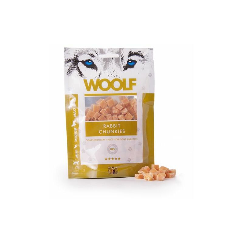 foto del prodotto woolf snack bocconcini morbidi coniglio e piselli 100gr