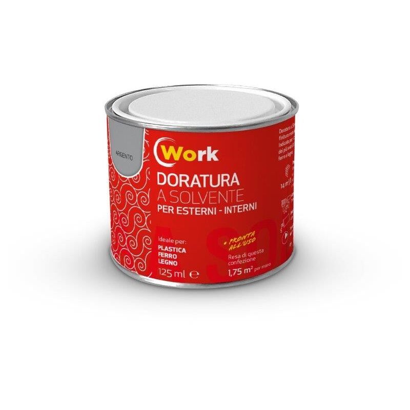 foto del prodotto work smalto dorato solvente argento 125ml