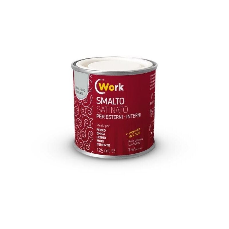 foto del prodotto work smalto solvente 125ml grigio chiaro satinato