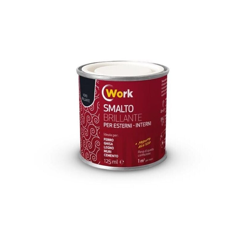 foto del prodotto work smalto solvente 125ml nero brillante