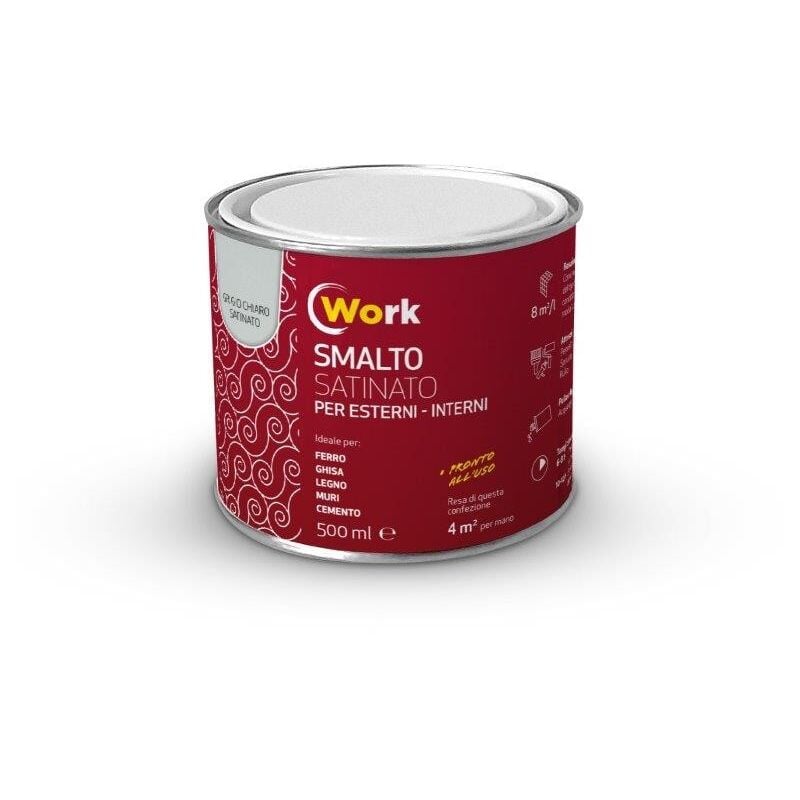 foto del prodotto work smalto solvente 2,5lt grigio chiaro satinato