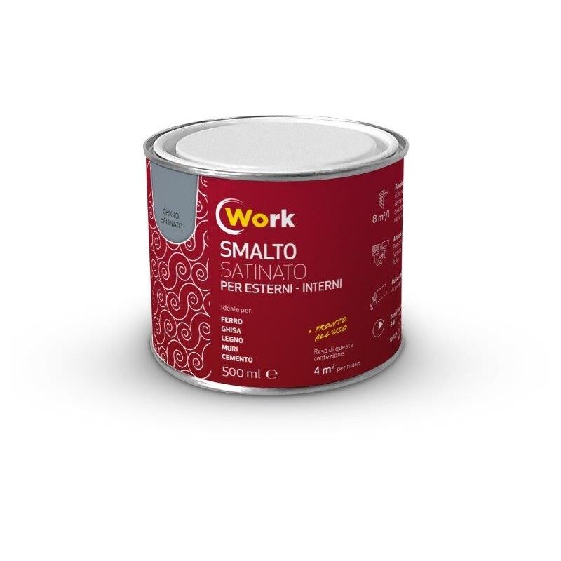 foto del prodotto work smalto solvente 2,5lt grigio satinato