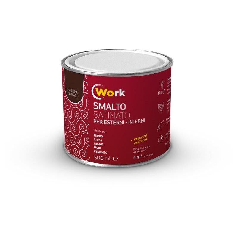foto del prodotto work smalto solvente 2,5lt marrone satinato