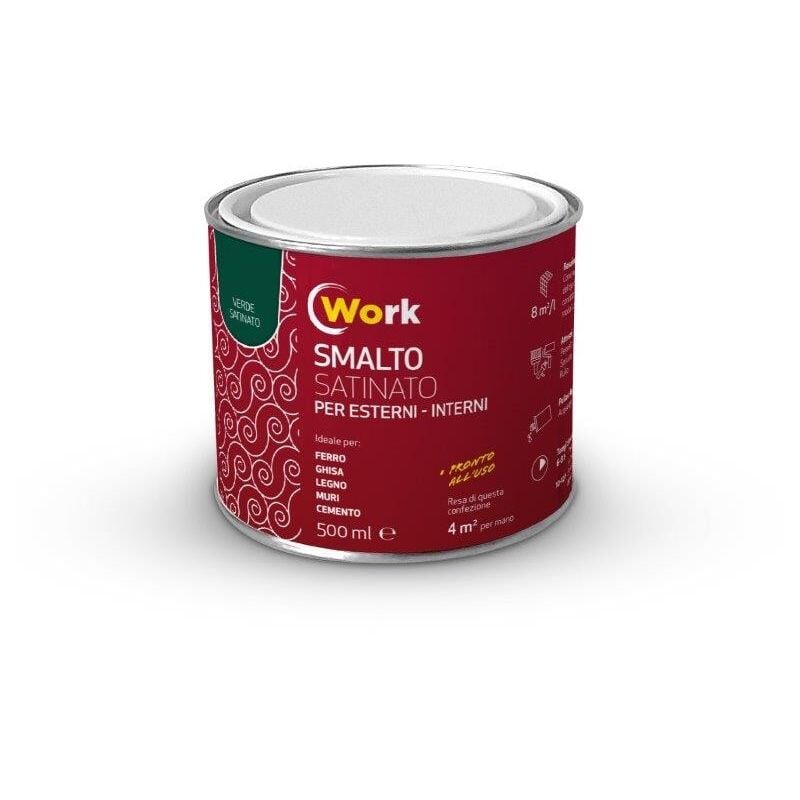 foto del prodotto work smalto solvente 2,5lt verde satinato