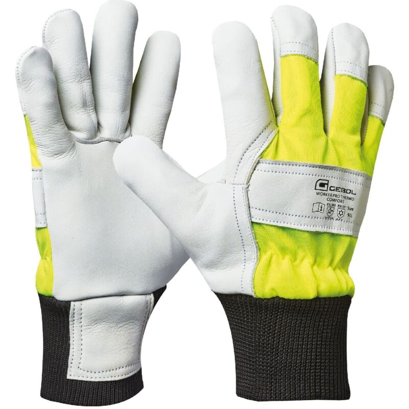 foto del prodotto worker pro thermo comfort guanti da lavoro in pelle con fodera isolante dal freddo per l inverno guanti protettivi impermeabili da uomo taglia xl gr