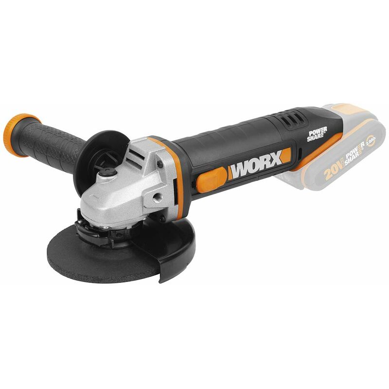 foto del prodotto worx 6924328321156 smerigliatrice a batteria 125 mm 20 v, nero