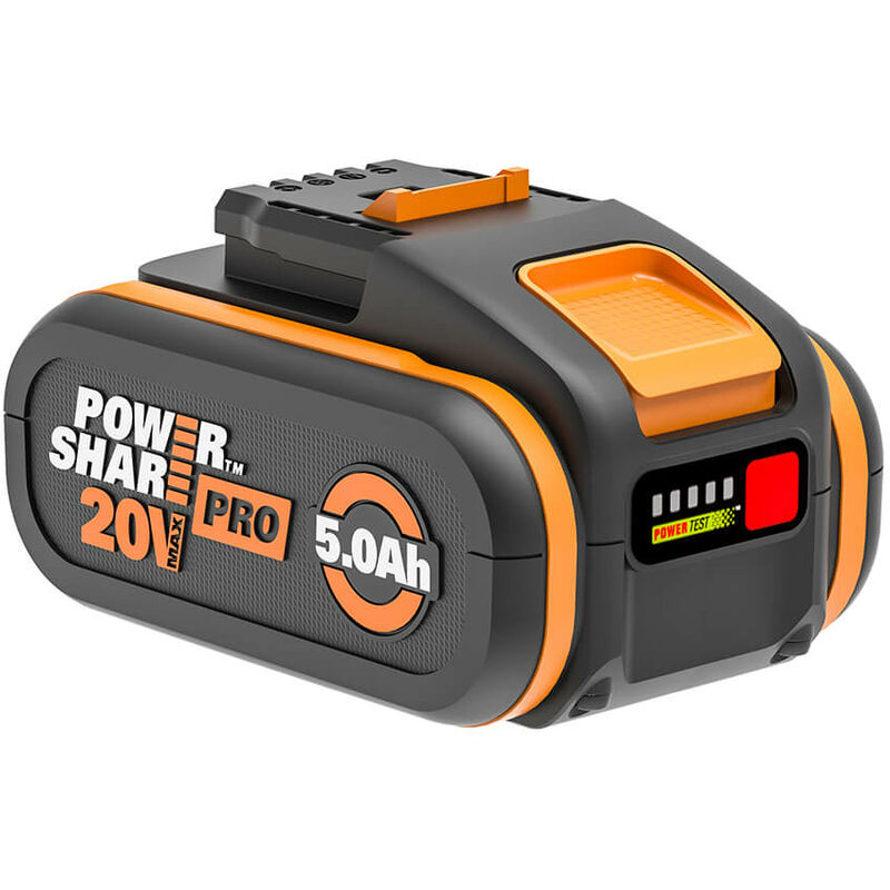 foto del prodotto worx batteria 20 v 5.0 ah power share pro con indicatore di carica