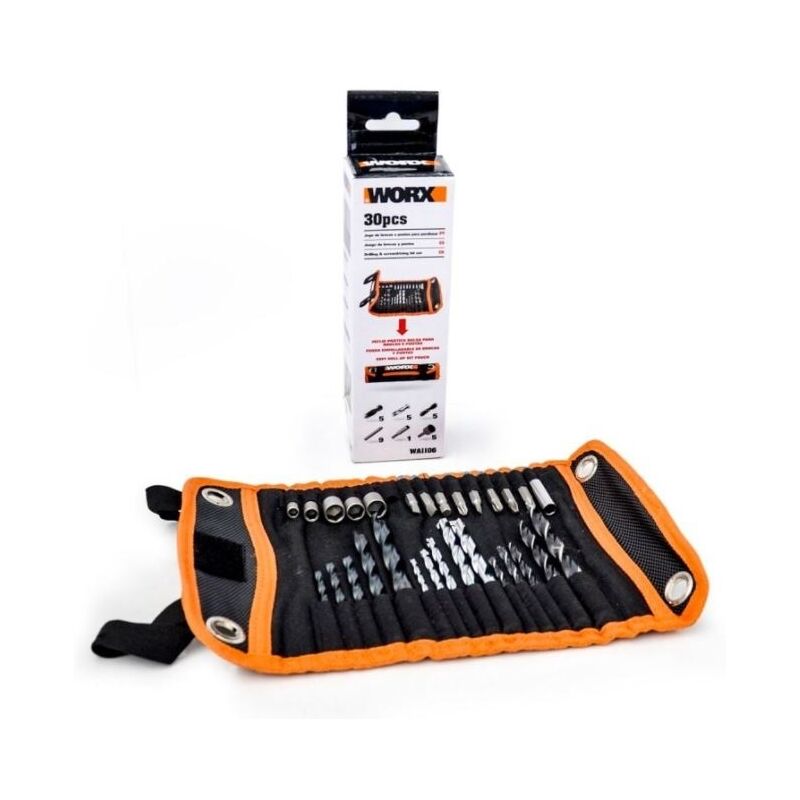 foto del prodotto worx kit di inserti e punte 30 pz wa1106 per trapano avvitatore