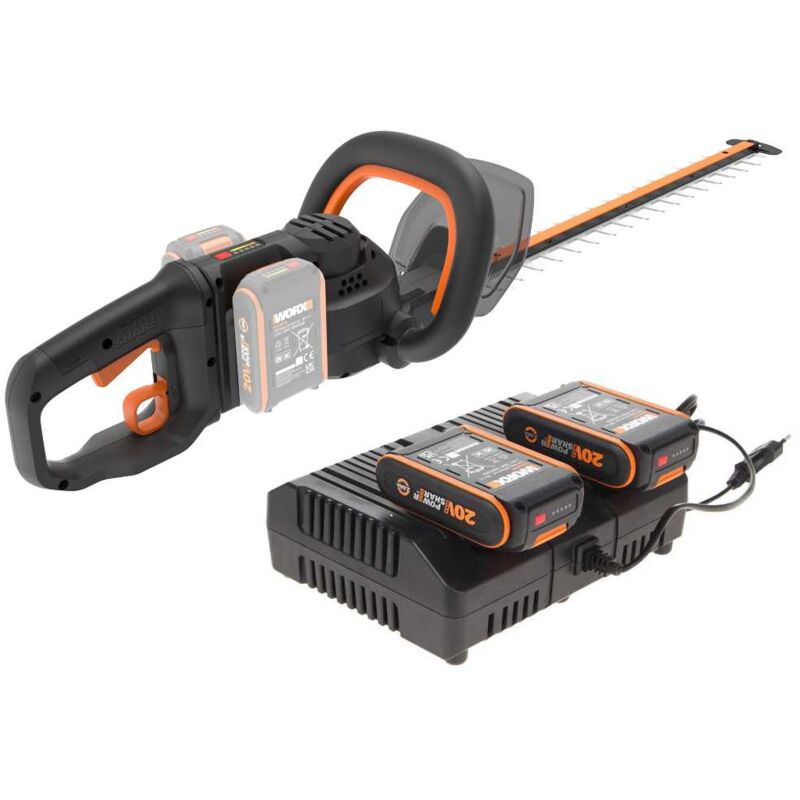 foto del prodotto worx tagliasiepi elettrico a batteria 40v lama da 60 cm 27 mm lame a doppia azione leggero ed ergonomico ideale per siepi troppo folte