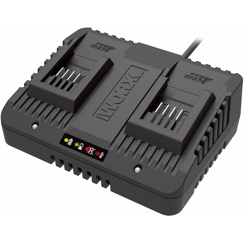 foto del prodotto worx wa3772 caricatore 20v doppio da 2ah 50w