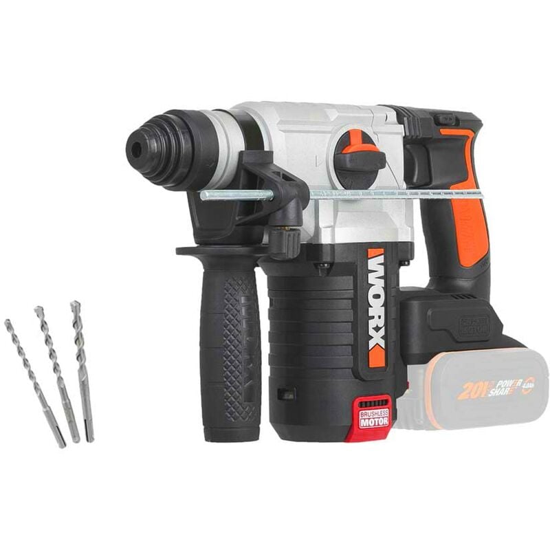 foto del prodotto worx wx380.9 tassellatore demolitore brushless 2,2j 20v a batteria solo corpo macchina