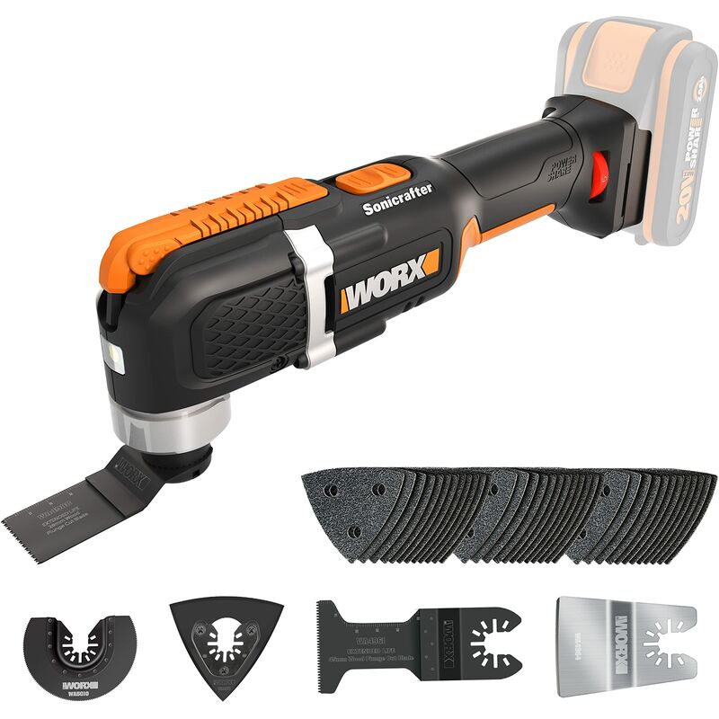 foto del prodotto worx wx696.9 multifunzione sonicrafter 20v a batteria solo corpo macchina