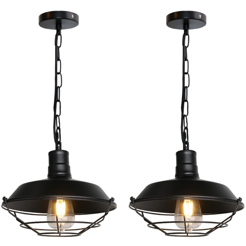 foto del prodotto wottes 2 pezzi lampadario vintage industriale lampada a sospensione metallo creativo illuminazione pendente regolabile per corridoio portico camera