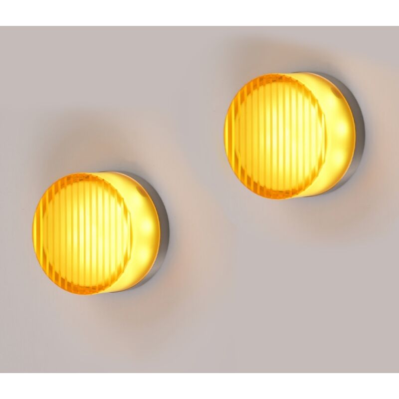 foto del prodotto wottes 2 pezzi moderno lampada da parete led arancione applique da parete interno creativa lampada da muro 13.5cm luce bianca calda